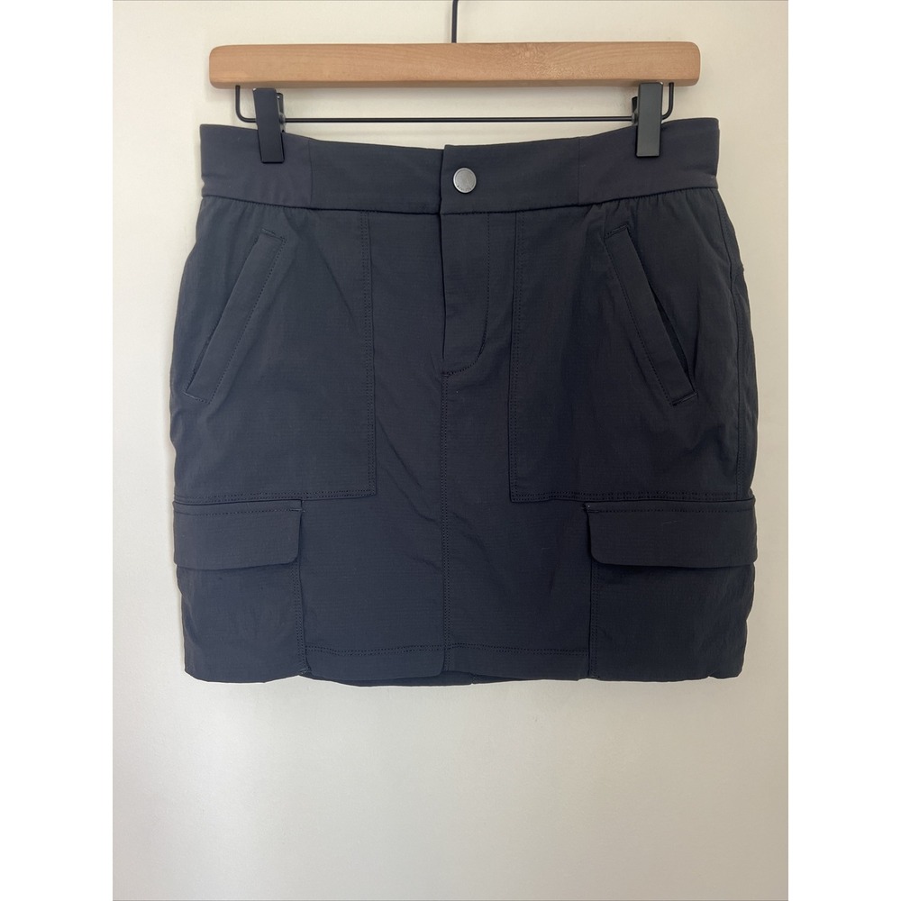 Athleta Trekkie Skort Skirt Size 4 Blue Gray Ripstop Outdoor Nylon Zip Pockets